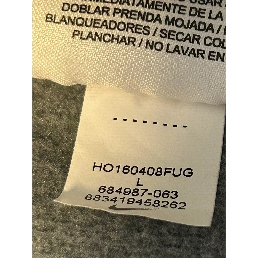 Nike Men's Gray Fleece Dri-Fit Sweatpants Sz L Pockets Elastic Waist Drawstring‎